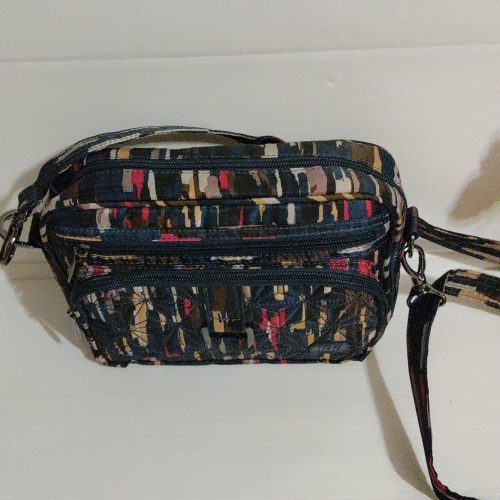 Lug Carousel Crossbody Bag Purse Quilted Blue Pink Detachable Shoulder Strap